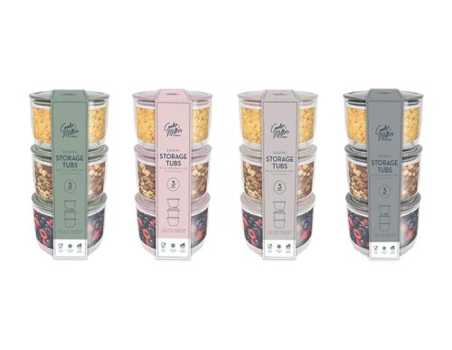 Cooke & Miller Natural Storage Tubs - 300ml - 3pk