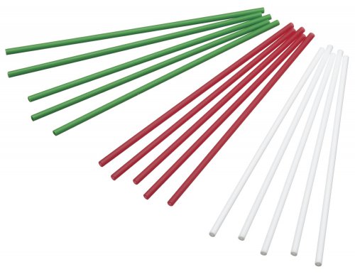 Sweetly Does It Coloured Cake Pop Sticks Pack of 60 (White/Green/Red)