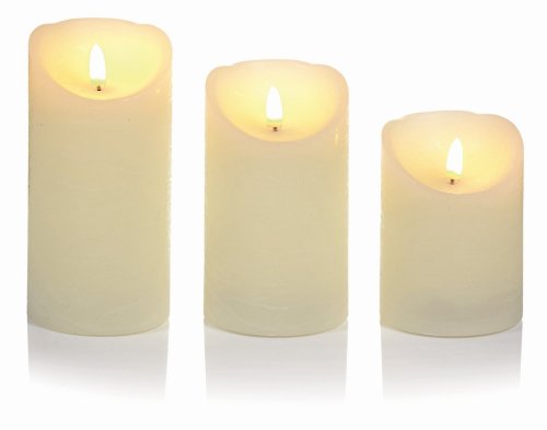 Premier Decorations FlickaBright Candles (Set of 3) - Cream