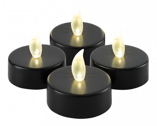 The Outdoor Living Co Battery Operated Large Tea Lights (Pack of 4) - Black