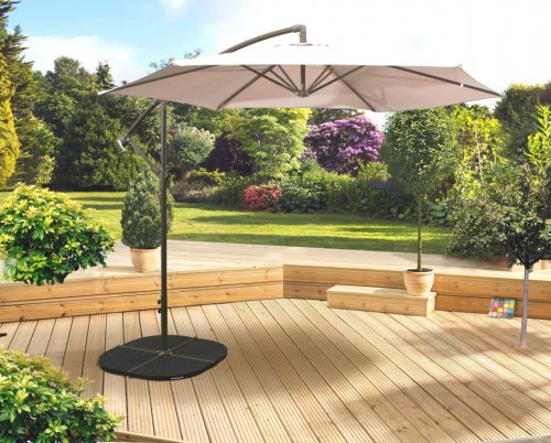 Pagoda 3m Over Hanging Parasol - Beige