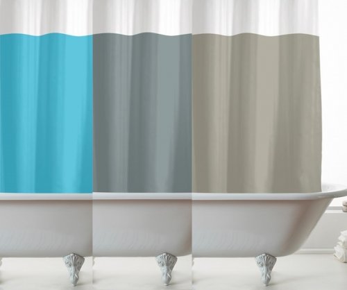 Country Club Clear Design Shower Curtain with Rings - Assorted