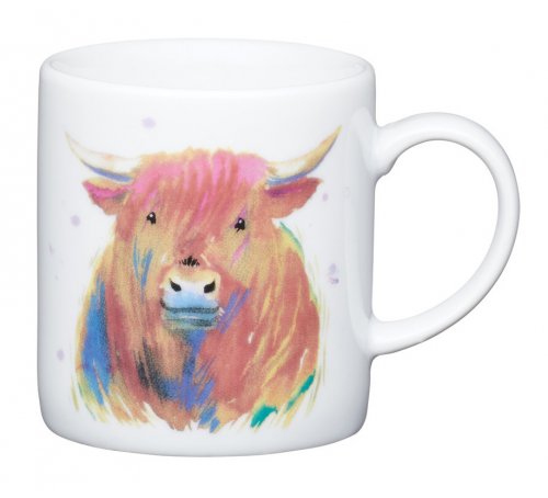 KitchenCraft Porcelain Espresso Cup 80ml - Highland Cow