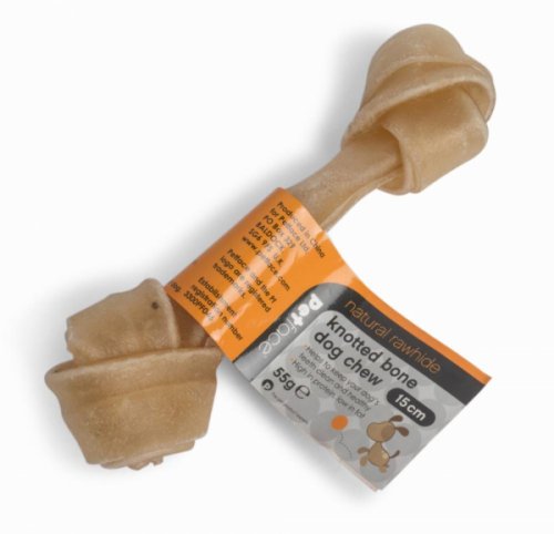 Petface Natural Rawhide Knotted Bone Dog Chew 15cm