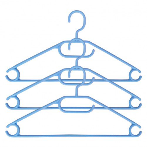 Russel Turnable Hook Plastic Hangers in Blue (Set of 3)