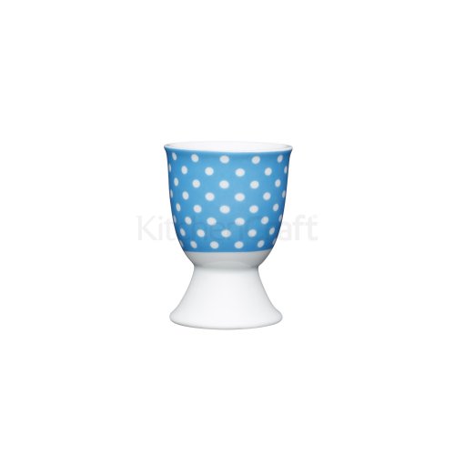 KitchenCraft Polka Dot Porcelain Egg Cup - Blue