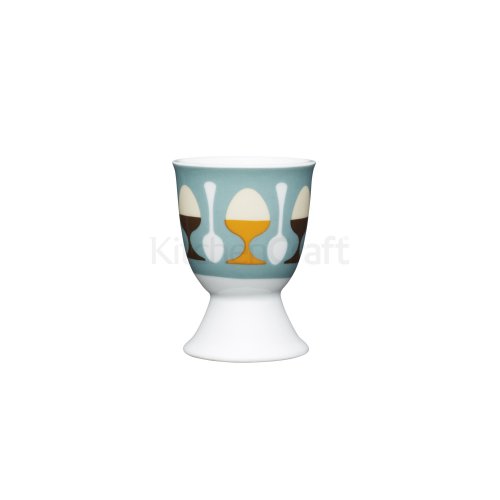 KitchenCraft Retro Porcelain Egg Cup - Retro Eggs