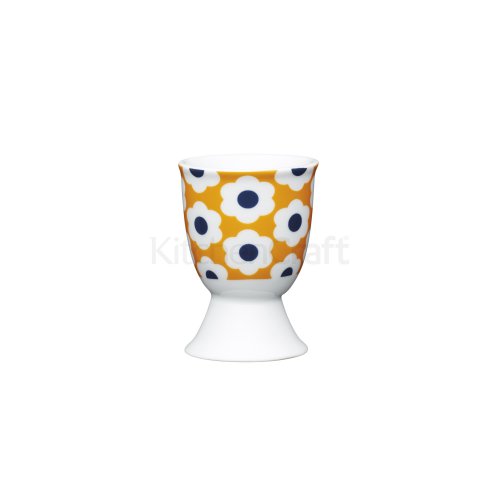 KitchenCraft Retro Porcelain Egg Cup - Flower Spot