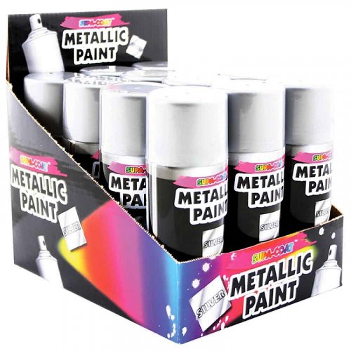 Supa-Coat Metallic Paint Spray 85ml - Silver