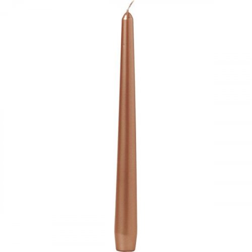 bolsius metallic tapered candle 250 x 25mm - copper