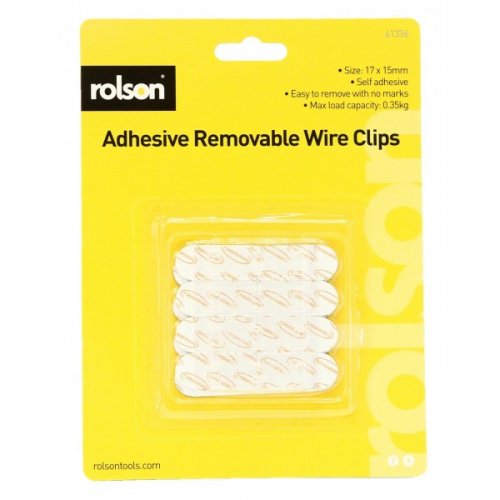Rolson 12pc Small Removable Adhesive Wire Clips
