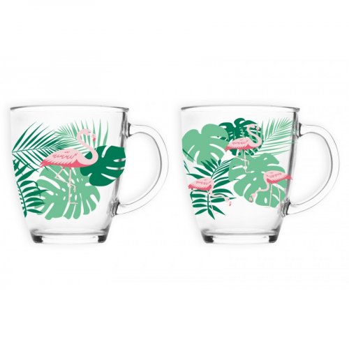 Mad About Mugs Flamingo Design Glass Mug 12oz - Assorted