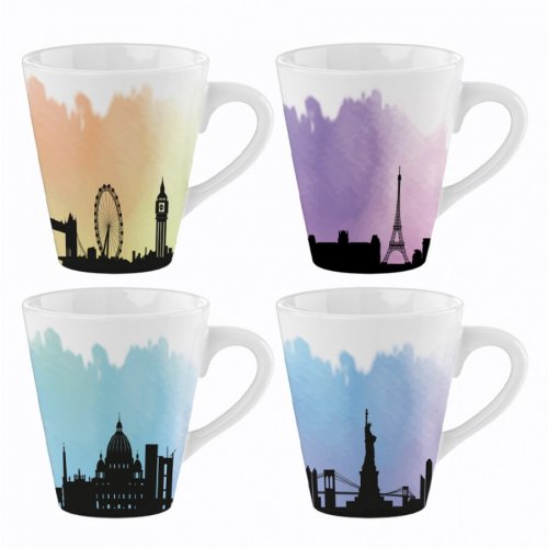 Mad About Mugs City Scape Design Mugs 10oz - Assorted