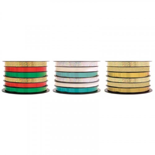 Festive Wonderland Foil Ribbon (Spool of 6) - Assorted