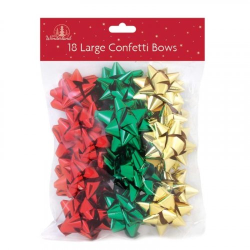 Festive Wonderland Assorted Large Confetti Bows (Pack of 18)