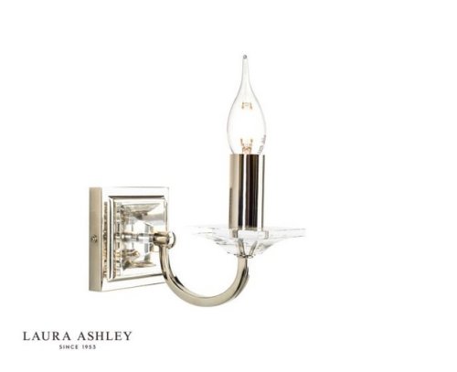 Laura Ashley Carson Wall Light Polished Nickel Glass