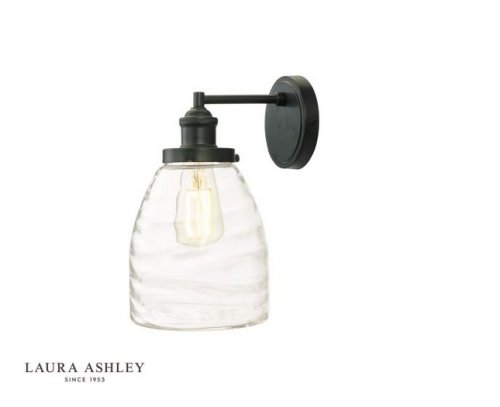 Laura Ashley Ainsworth Outdoor Wall Light Matt Grey Glass IP44