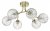 Dar Yiska 6 Light Semi Flush Gold & Glass