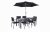 Sorrento 6 Seater Dining Set Including Parasol