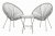Monaco Grey 3pc Egg Chair Set