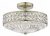 Dar Olona Semi Flush Antique Brass Crystal Beads and Glass Diffuser