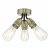 Yao 3 Light Flush Antique Brass