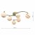 Atiya 6 Light Sem-Flush Ceiling Light Antiq Brass-Planet Glass