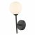 Cohen 1 Light Wall Light Matt Black With Opal Glass