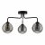 Feya 3 Light Semi Flush Ceiling Light Matt Black Smoked Glass