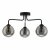 Feya 3 Light Semi Flush Ceiling Light Matt Black Smoked Glass