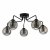 Feya 5 Light Semi Flush Ceiling Light Matt Black Smoked Glass