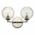 Izzy 2 Light Wall Light Polished Chrome Twisted Glass