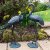 Solstice Sculptures Cranes Pair 77 & 61cm in Dark Verdigris