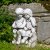 Solstice Sculptures Jack & Jill Sitting 56cm -Ant Stone Effect