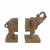 Elur Carved Wood Effect Book Ends Elephant 23cm