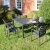 Trabella Salerno Rectangular Table w/6 Siena Chairs -Anthracite