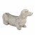 Solstice Sculptures Sausage Dog Planter 30cm -Wthrd Lt Stone Eff