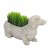 Solstice Sculptures Sausage Dog Planter 30cm -Wthrd Lt Stone Eff