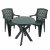 Trabella Tivoli Bistro Table with Set of 2 Parma Chairs - Green