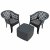 Trabella Sicily Side Table with 2 Savona Chairs - Anthracite