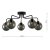 Feya 5 Light Semi Flush Ceiling Light Matt Black Smoked Glass