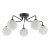 Feya 5 Light Semi Flush Ceiling Light Matt Black Opal Glass