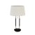 Searchlight Jazz Table Lamp, Satin Silver & Black, White Velvet Shade