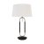 Searchlight Jazz Table Lamp, Satin Silver & Black, White Velvet Shade
