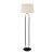 Searchlight Jazz Floor Lamp, Satin Silver & Black, White Velvet Shade