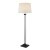 Searchlight Pedestal Floor Lamp Glass Column & Black Base, White Shade