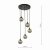 Federico 5 Light Cluster Pendant Black Smoked Glass