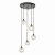 Federico 5 Light Cluster Pendant Black Clear Ribbed Glass