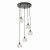 Federico 5 Light Cluster Pendant Black Clear/Wire Glass