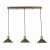 Hadano 3 Light Brass Suspension With Olive Green Shades